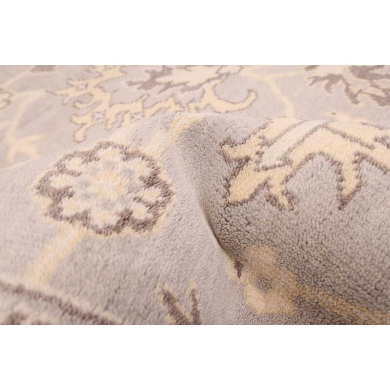ECARPETGALLERY Hand-knotted Royal Oushak Light Grey Wool Rug - 8'2 x 9'11