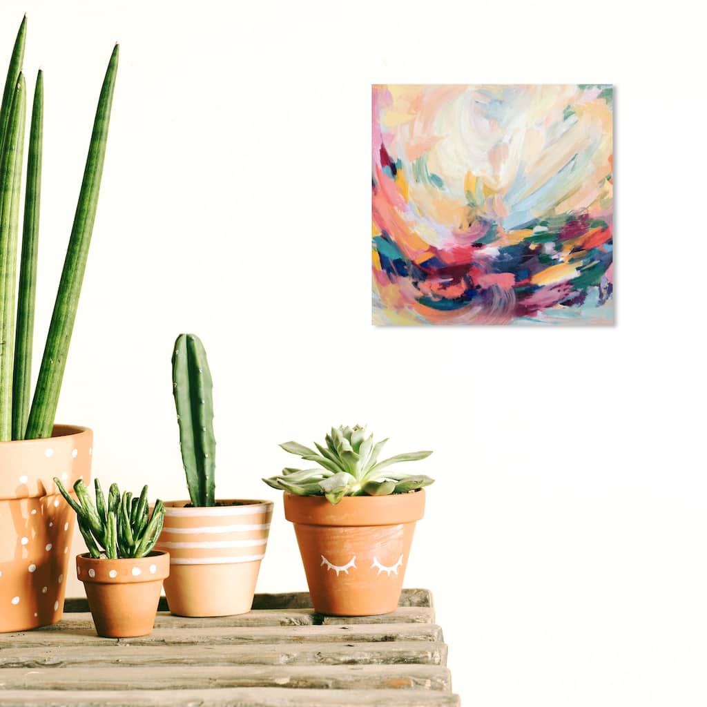 Wynwood Studio Abstract Think about it Pink and Modern & Contemporary Wall Art Canvas Print