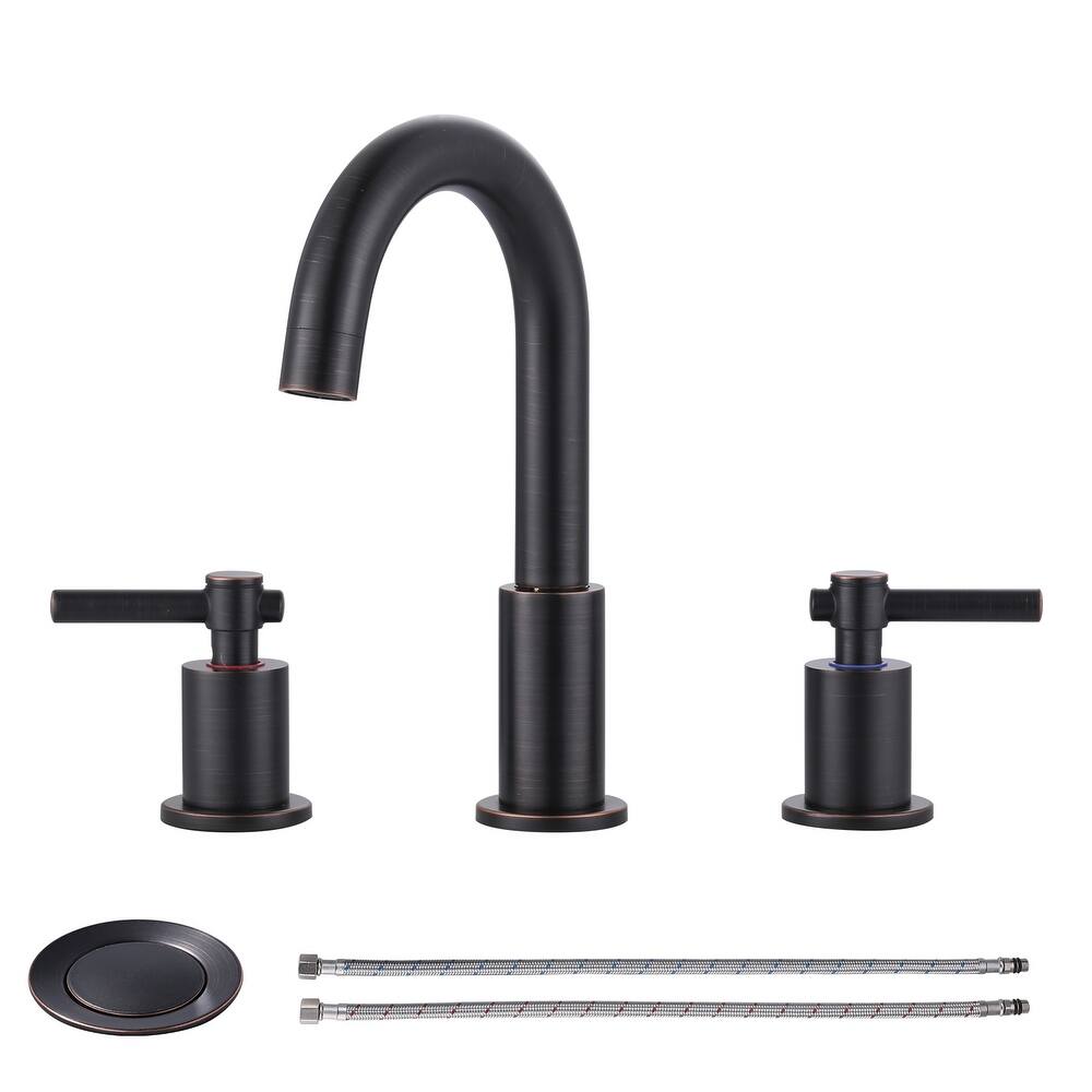 WOWOW Widespread 8 in. Double Handle Bathroom Faucet