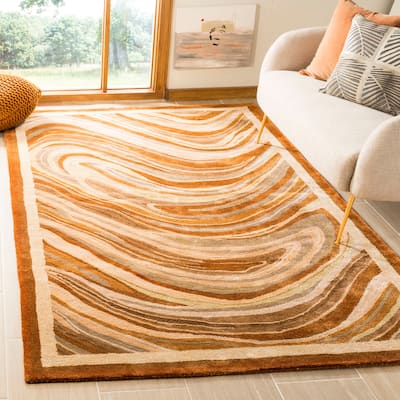 Martha Stewart by SAFAVIEH Handmade Marble Swirl Wool/ Viscose Rug