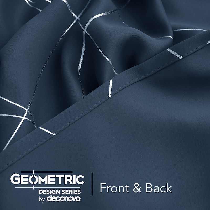Deconovo 52 Inch Geometric Print Curtain Panel Pair(2 Panel)
