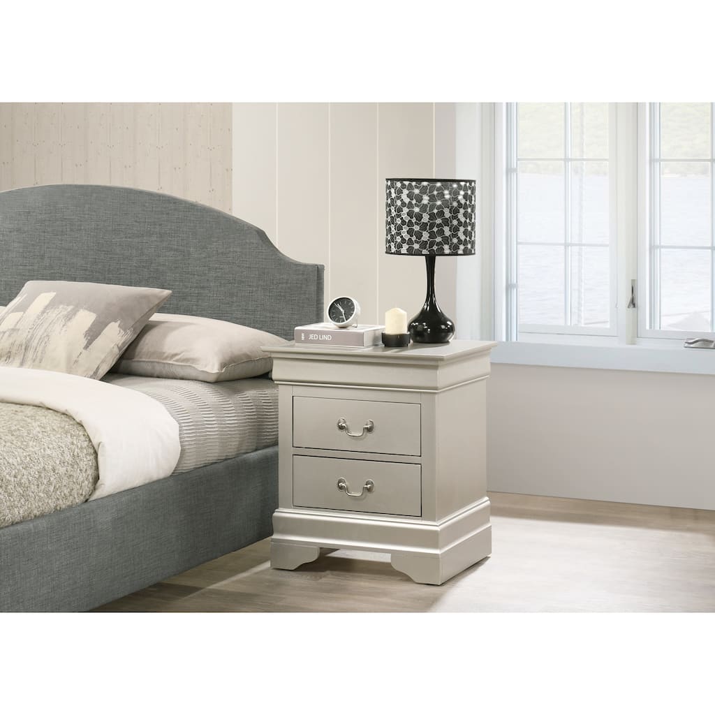 Roomfitters 2-Drawer Nightstand, Elegant Traditional Fully Assembled Classic Bedroom End Table