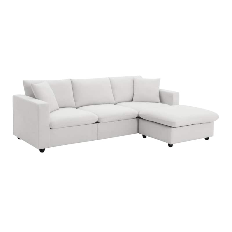 Modern Indoor Convertible Sectional Sofa L-Shaped Cloud Couch Set