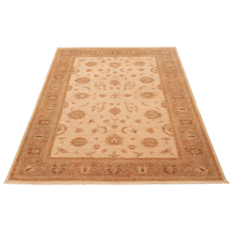 ECARPETGALLERY Hand-knotted Chobi Finest Ivory Wool Rug - 6'5 x 9'10