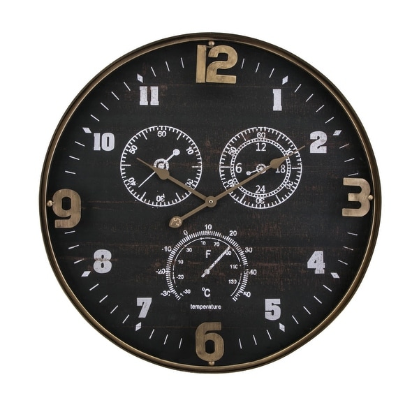 IMAX Home 64501 27-1/2" Diameter Clark Analog Wall Clock - Black