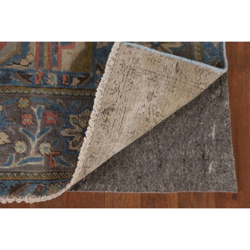 Brown Geometric Bakhtiari Persian Vintage Rug Handmade Wool Carpet - 6'9"x 9'4"