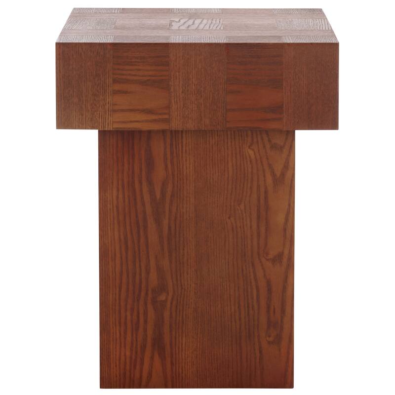 SAFAVIEH Hamona Pedestal End Table - 16"W x 16"D x 21"H - Walnut