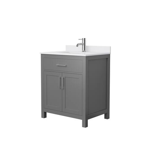 Beckett 30 Inch Single Vanity, Cultured Marble Top