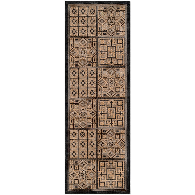 SAFAVIEH Courtyard Jacklyn Geometric Block Indoor/ Outdoor Area Rug