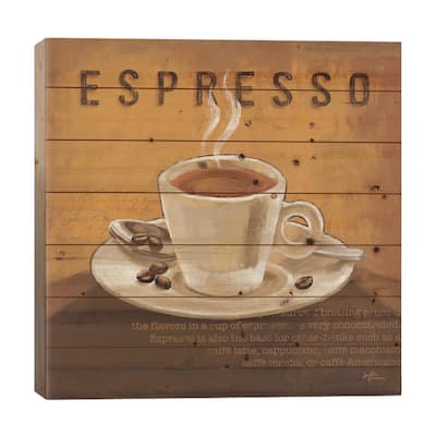 Coffee And Co. III Print On Wood by Janelle Penner - Multi-Color