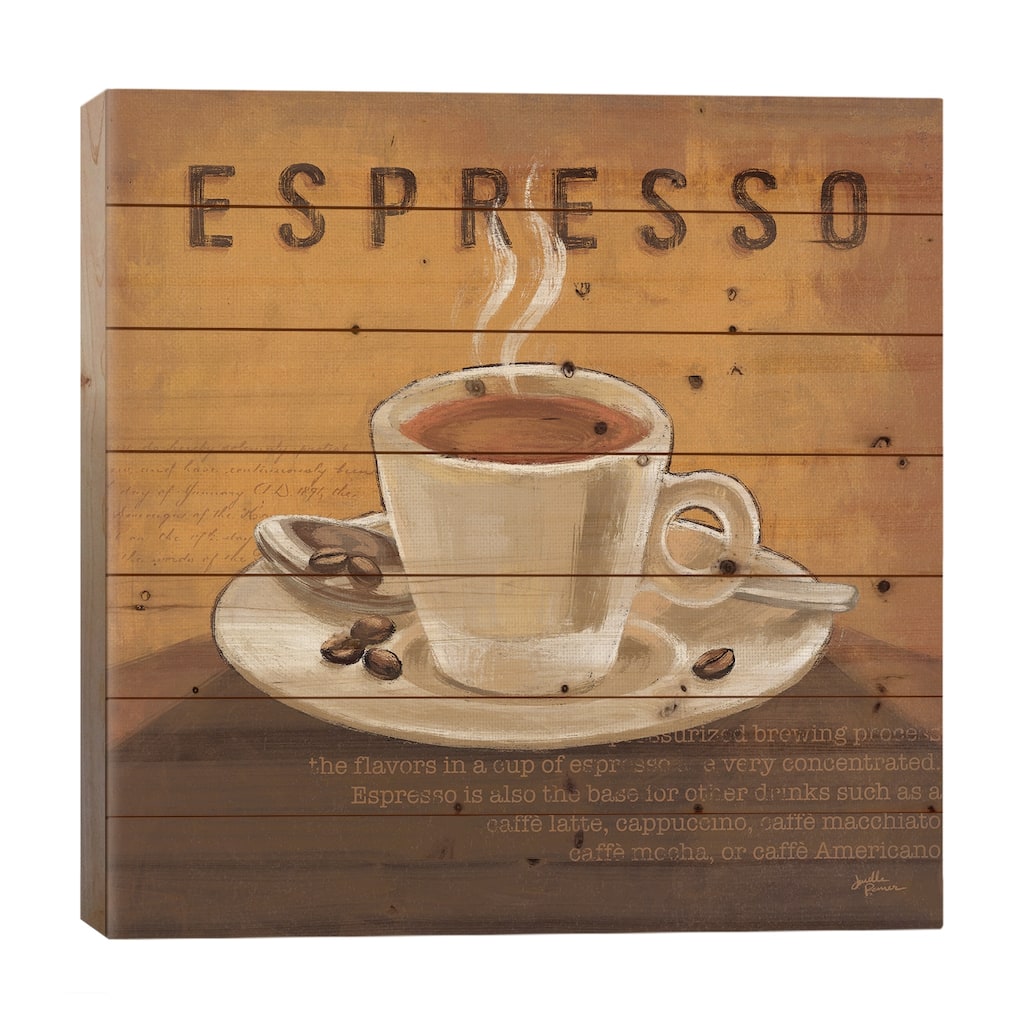 Coffee And Co. III Print On Wood by Janelle Penner - Multi-Color