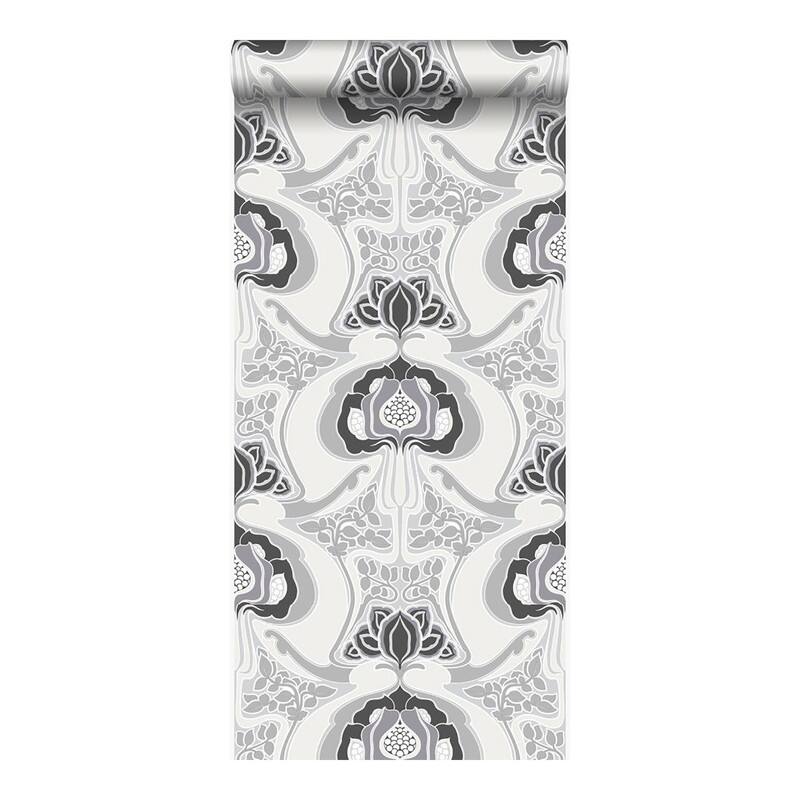 ESTA Home Joaquin Black Art Nouveau Floral Wallpaper - 20.9 x 396 x 0.025