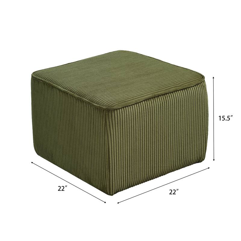 Christopher Knight Home - Mid-Century Modern Upholstered Corduroy Ottoman with Pocket Coil Comfort
