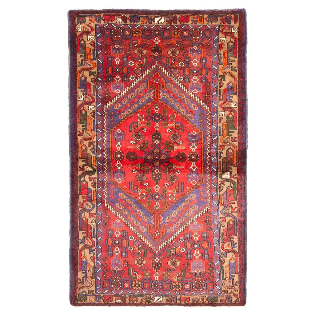ECARPETGALLERY Hand-knotted Andelz Red Wool Rug - 4'3 x 7'1