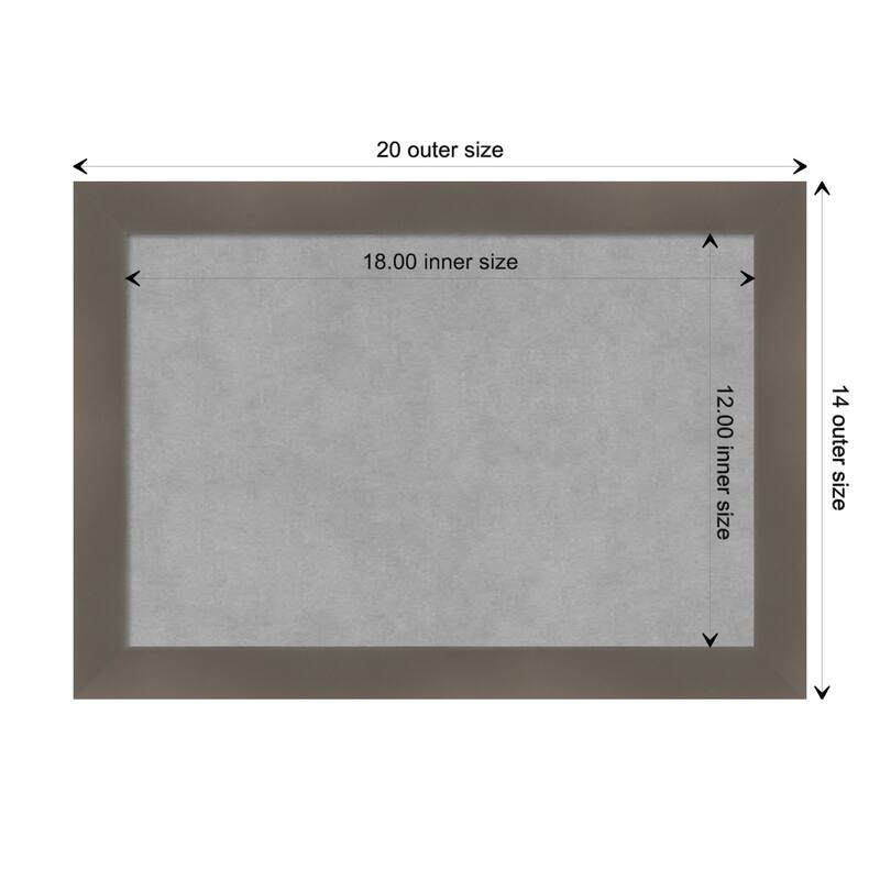 Amanti Art Edwin Clay Grey Framed Magnetic Board - Board Size 18x12