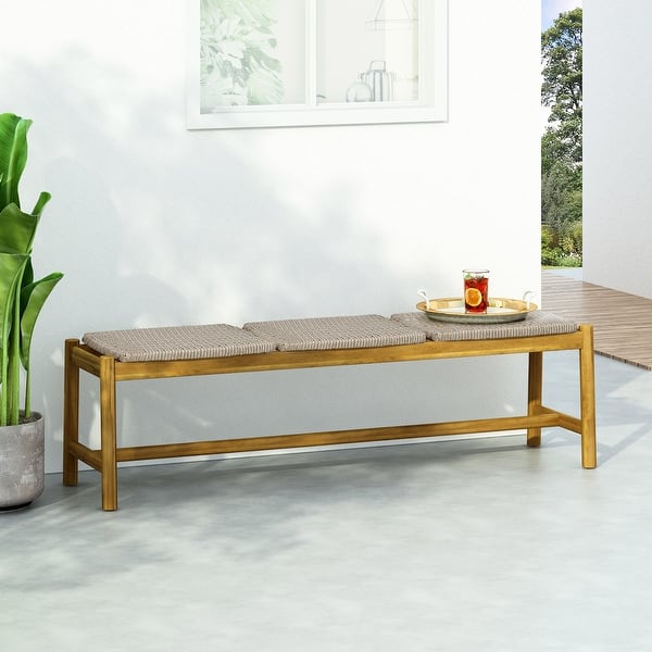 slide 2 of 14, Cambria Wicker Bench by Christopher Knight Home