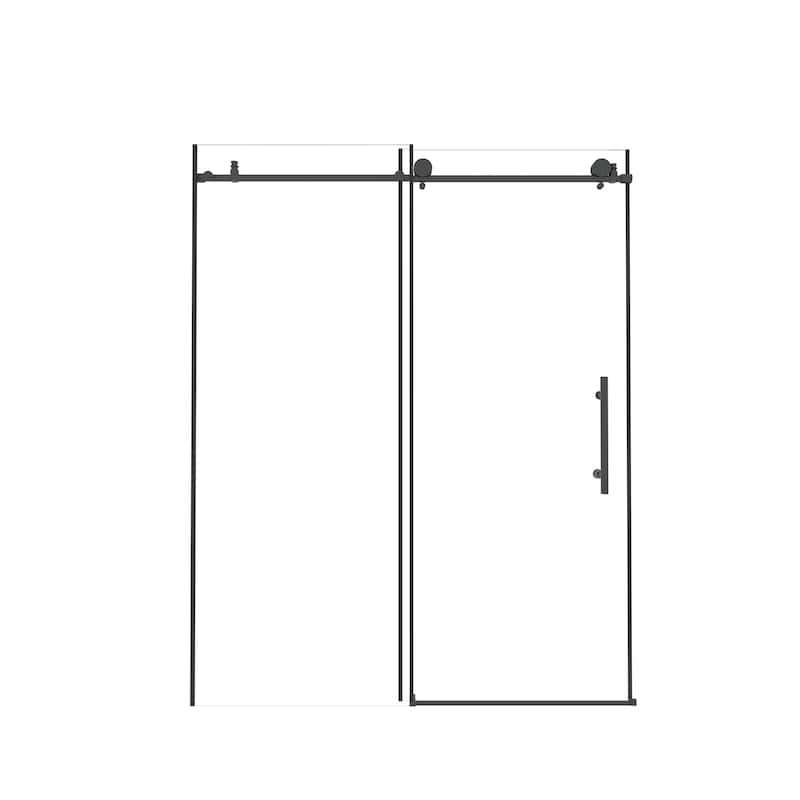 60"W x 76" H Frameless Shower Door with 1/4 "Tempered Glass,Handle