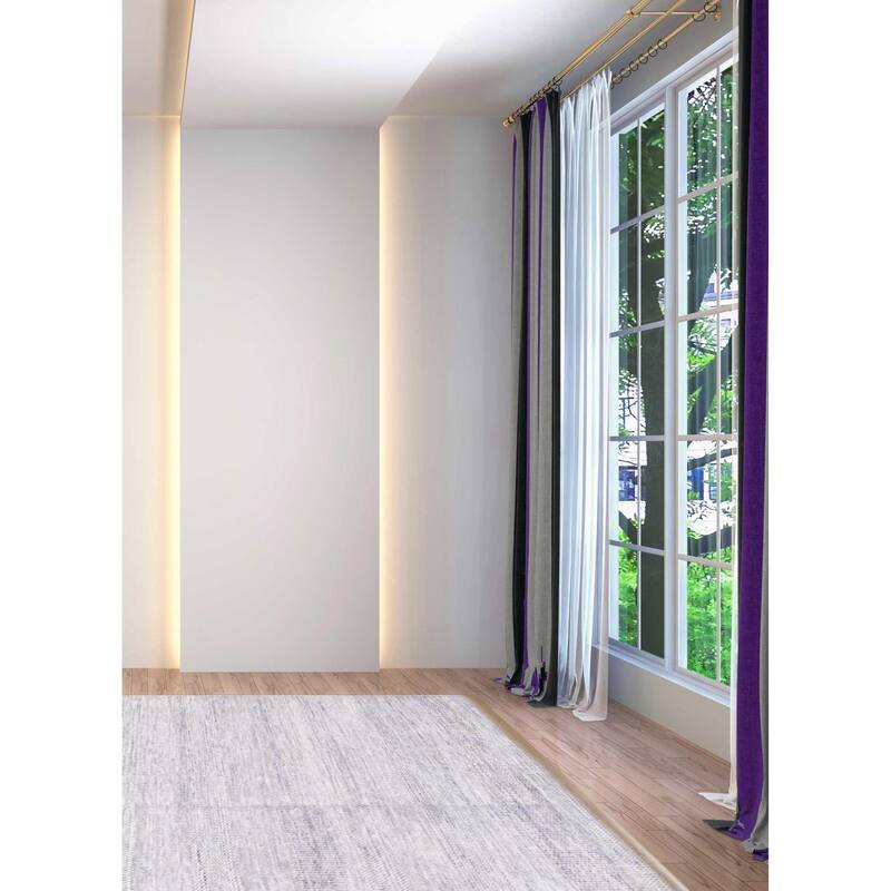 ECARPETGALLERY Hand-knotted Silk Shadow Grey Wool Rug - 8'9 x 11'9