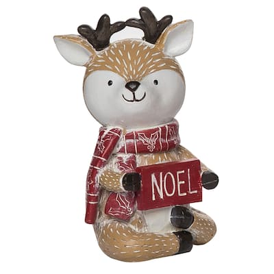 Transpac Resin 5.25 in. Multicolored Christmas Sitting Winter Critter Figurine