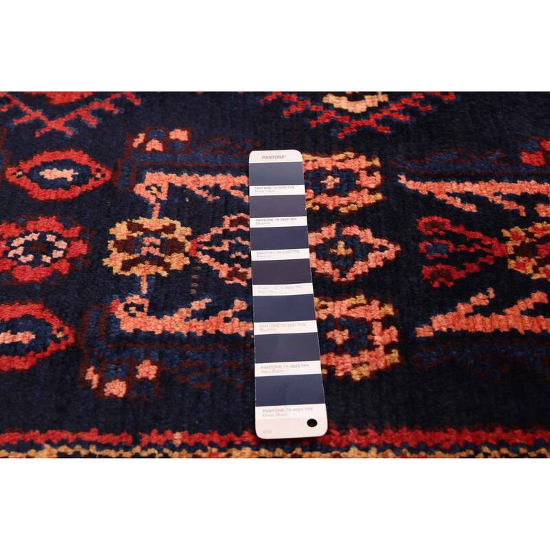 ECARPETGALLERY Hand-knotted Andelz Dark Navy Wool Rug - 3'5 x 7'1