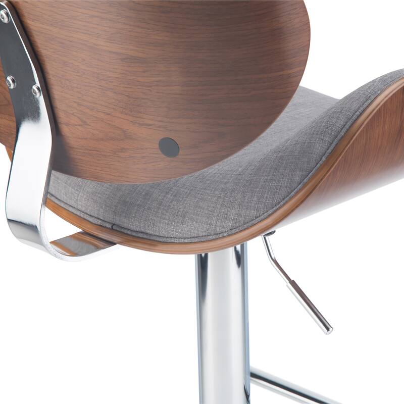 WYNDENHALL Avondale Mid Century Modern Bentwood Adjustable Swivel Bar Stool - 20.9 W x 20.5 D x 45.3 H