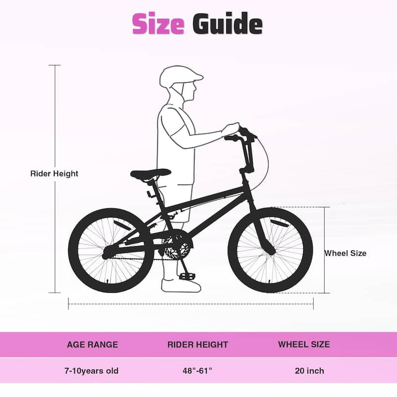 Freestyle Kids Bike 20 Inch Single Speed Children's Bicycle for Boys Girls Age 7+ Years