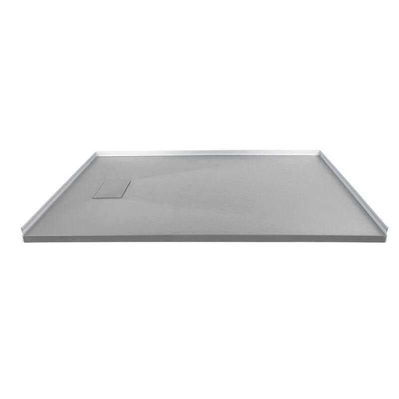 63-in L x 35.5-in W Zero Threshold End Drain Shower Base, Black - 63-in L x 35.5-in W - 63-in L x 35.5-in W