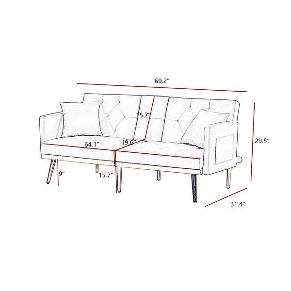 Velvet sofa with metal legs Bed Bath & Beyond 36575216