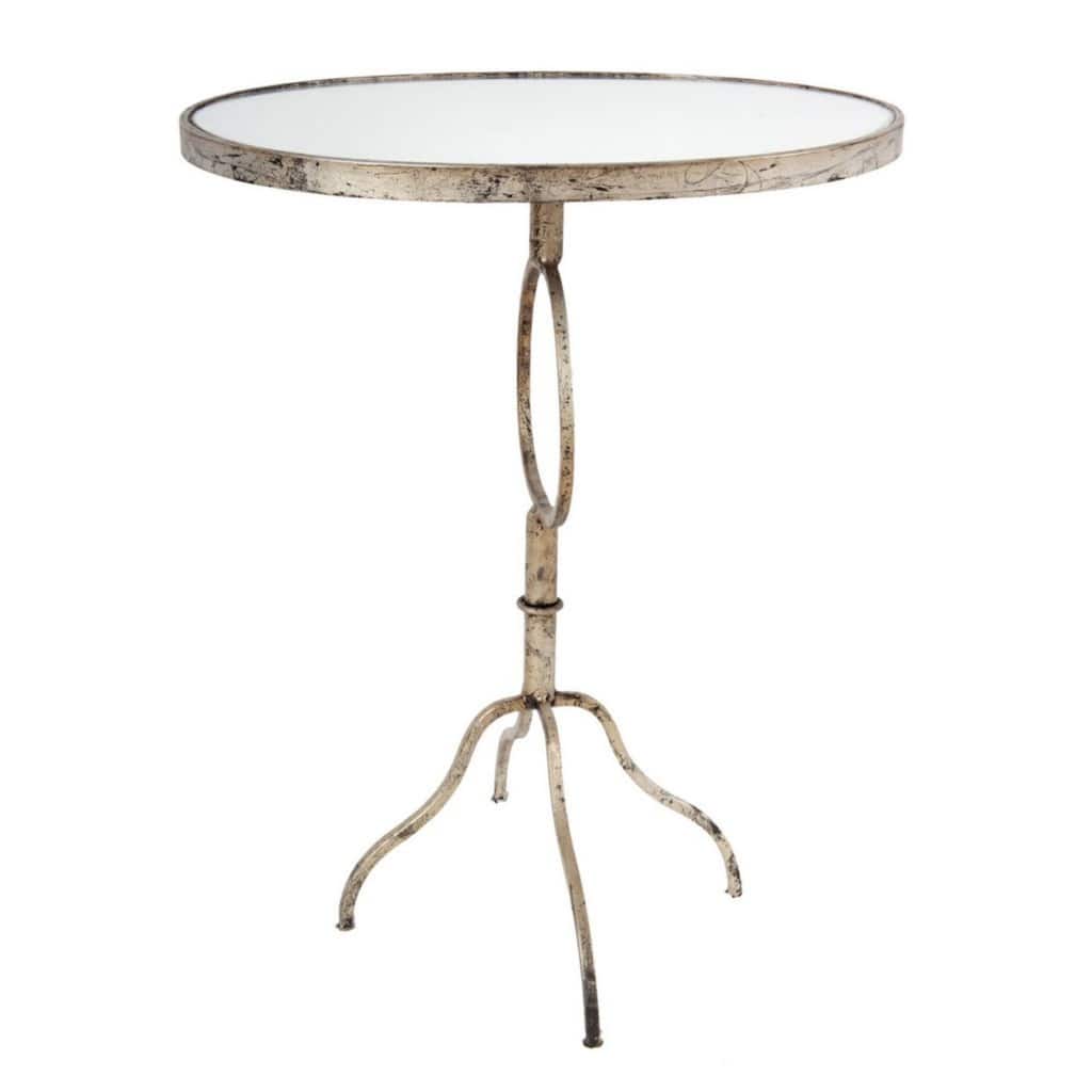 27.5" Gold and Clear Contemporary Oval End Table