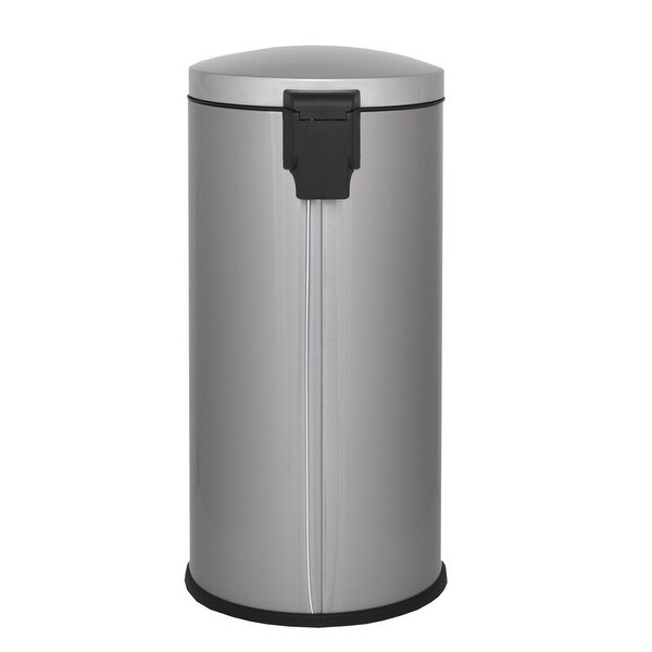Combo 8 Gallon & 1.3 Gallon Trash Can with Removable Buckets Brushed Stainless 