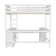 preview thumbnail 7 of 58, Solid Wood Loft Bed with Bulit-in U-Shaped Desk, 2 Drawers and Cabinet, Twin/Full Size Loft Bedframe w/ Storage Shelves & Ladder