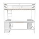 preview thumbnail 13 of 32, Sturdy Wood Loft Bed Frame with U-shaped Desktop,Storage Shelves, 1 Cabinet and 2 Drawers,Full Size