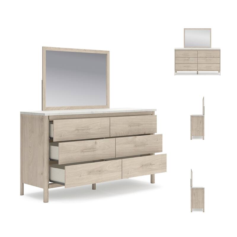 Signature Design by Ashley Cadmori Beige/White Dresser and Mirror