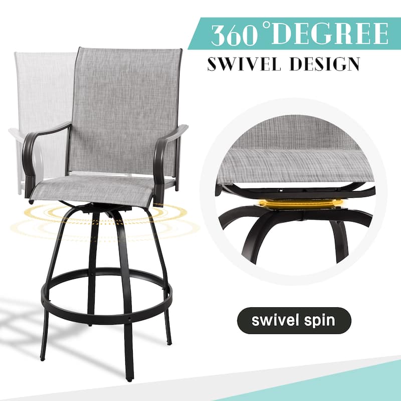 Futzca Patio Swivel Bar Bistro Set or Swivel Bar Stools