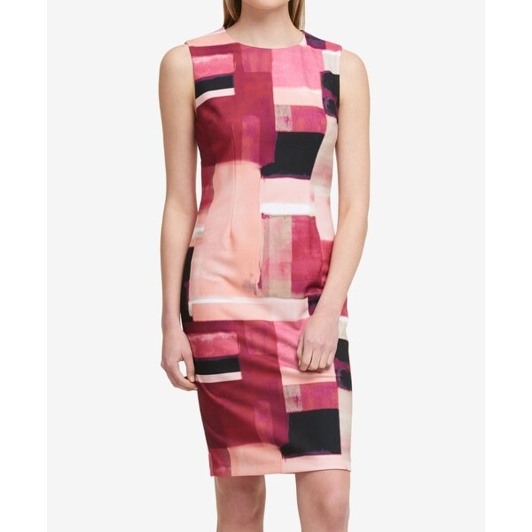 colorblock sleeveless sheath dress