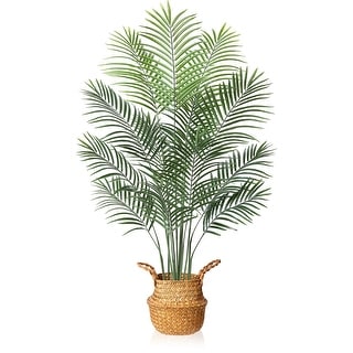 Artificial Areca Palm Plant Fake Tropical Palm Tree, 5 Feet Faux Dypsis Lutescens Plants In Pot For Indoor Outdoor House Home Office Garden Modern Decoration I510427063