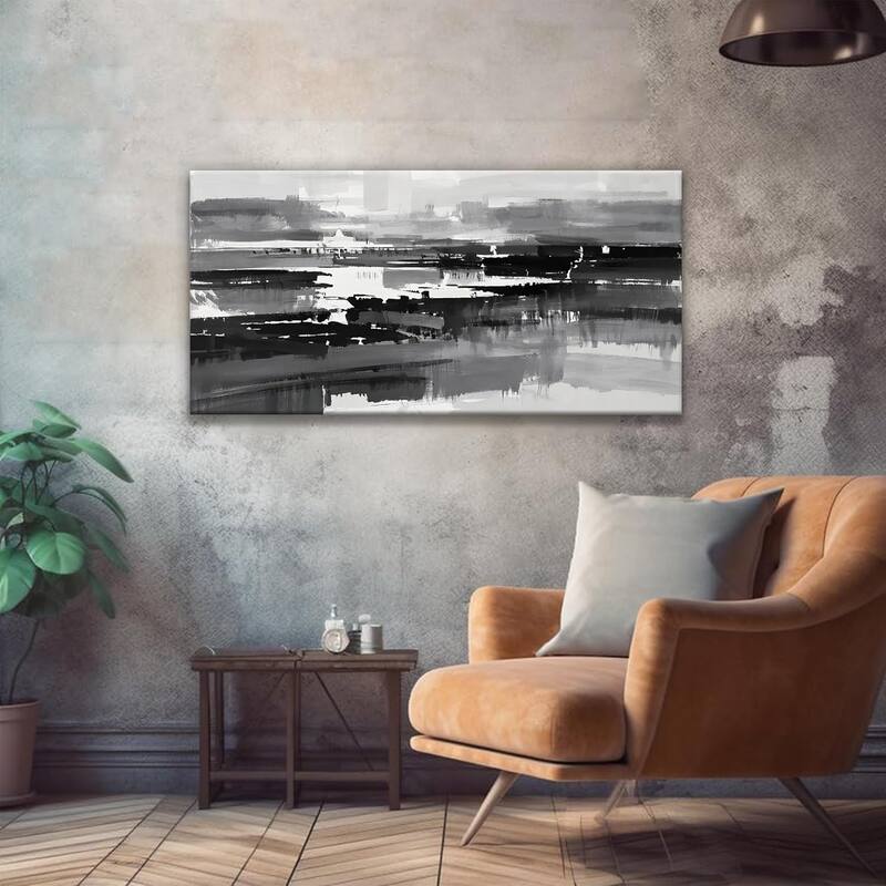 Grey And White Wall Art Painting Canvas Art Wall 