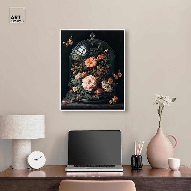 Bell Jar Garden I Canvas by Art Remedy