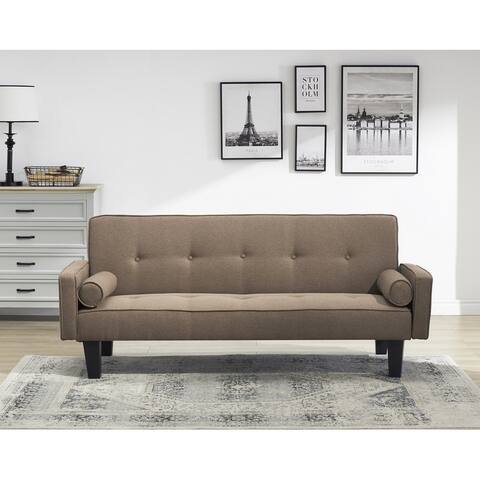 72 in. Sofa Convertible Into Sofa Bed Includes 2 Pillows Cotton Linen Sofa Bed for living Room, Apartment, Small Space.