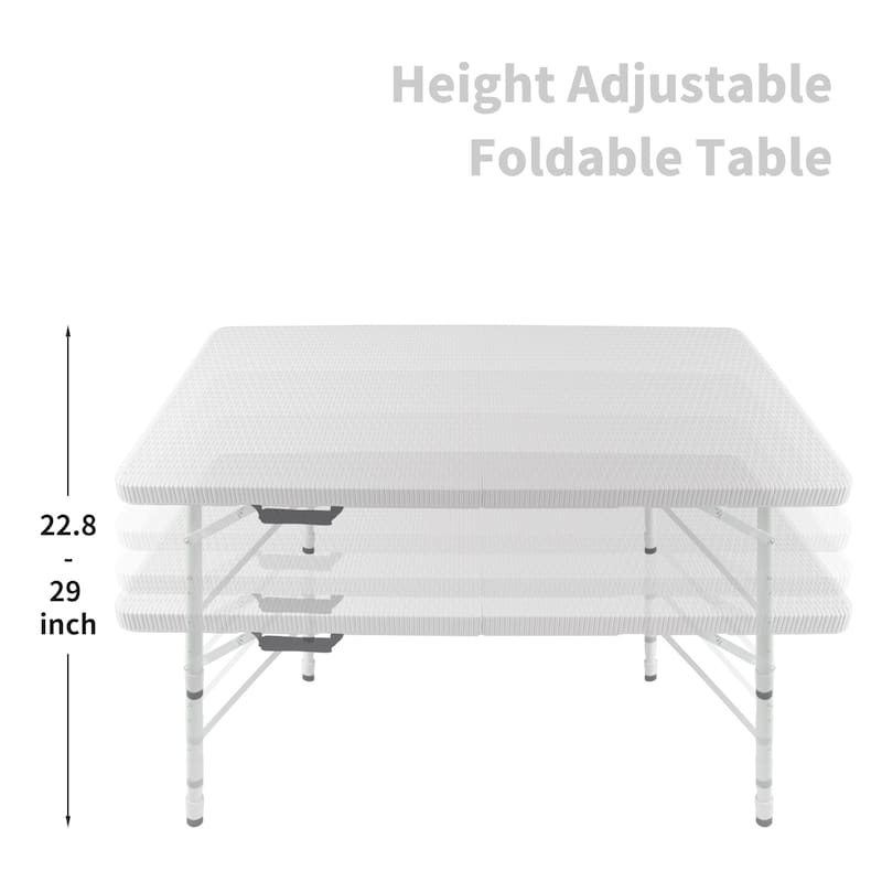 Rattan Folding Table for Indoor&Outdoor,Portable Foldable Table Rattan Plaited
