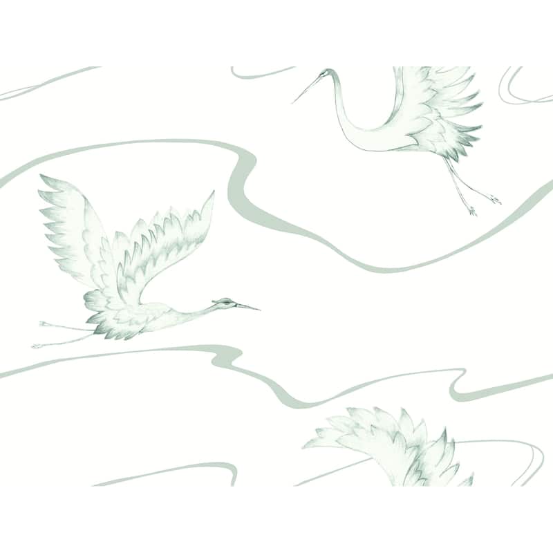 Metz Vinyl Soaring Cranes Wallpaper 27 in x 27 ft = 60.75 sq ft
