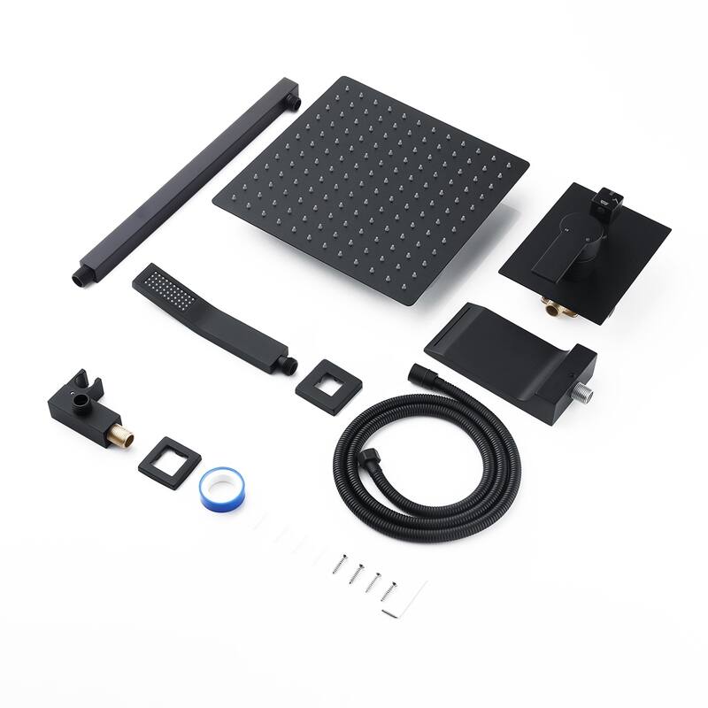 Topcraft Wall Mounted Rain Shower System with Handheld Showerhead