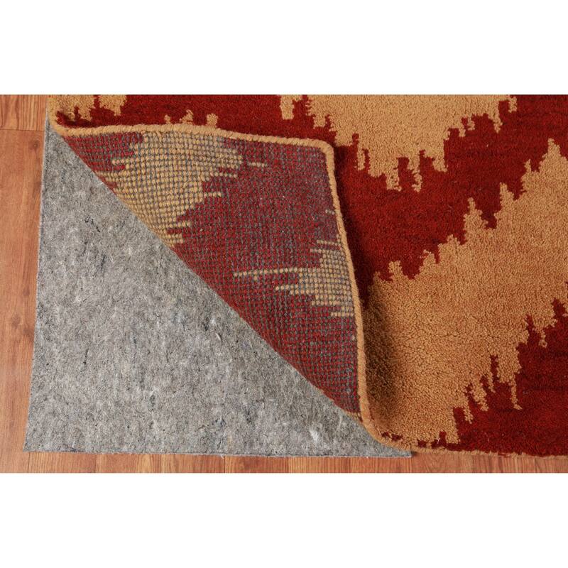 Hand Knotted Oriental 100% Wool Carpet Modern Geometric Oranges & Rust Moroccan Area Rug - 11' 8'' X 8' 10''