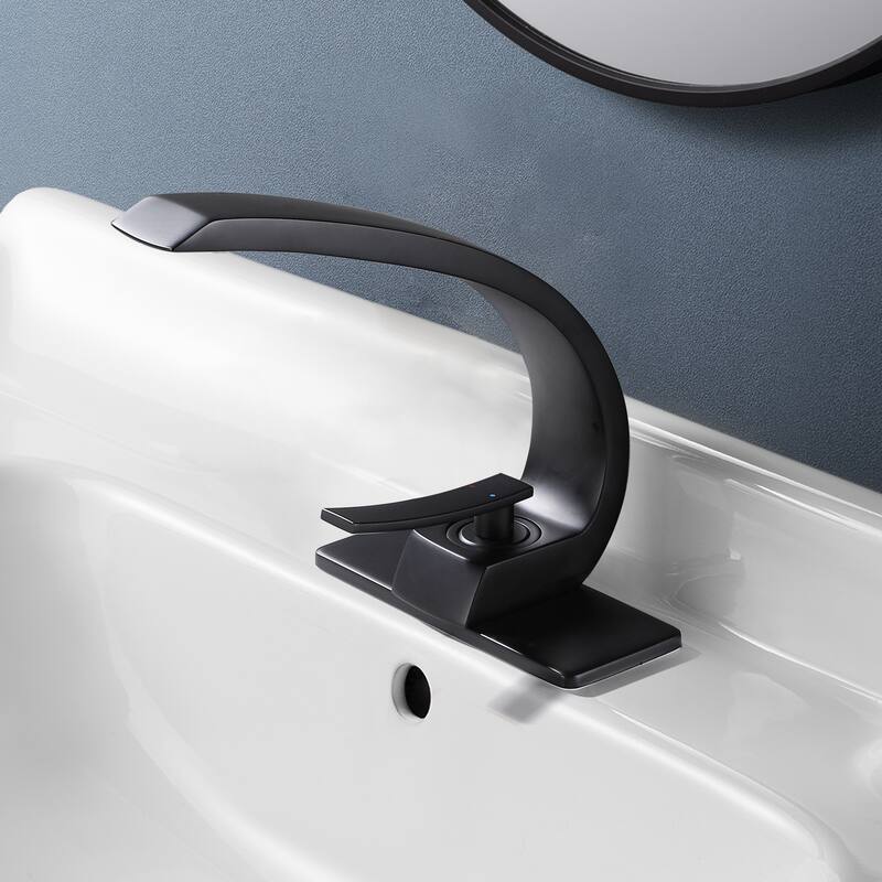 7.7"H Solid Brass Single-Handle Bathroom Sink Faucet with Drain Assembly (Deck plate included)