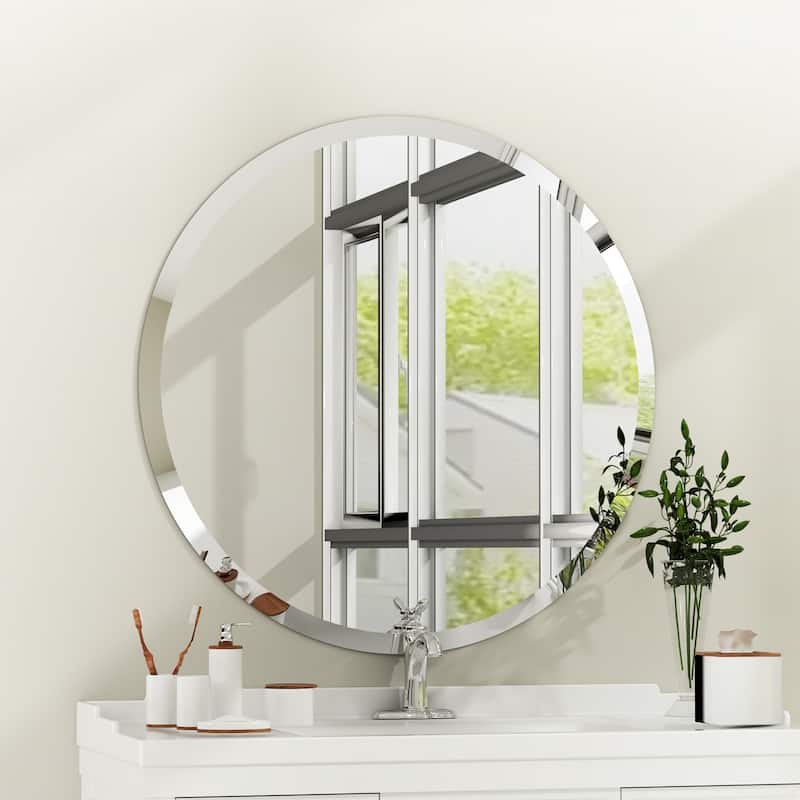 KOHROS Round Wall Mounted Bathroom Mirror - Medium