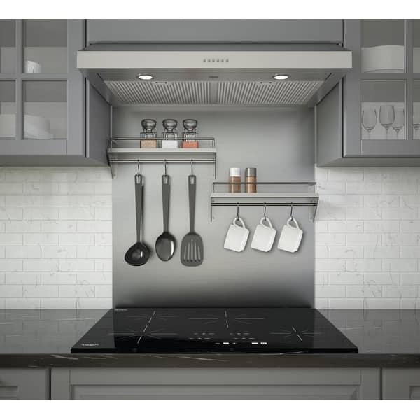 Ancona 30 in. Stainless Steel Backsplash with shelf and rack ...