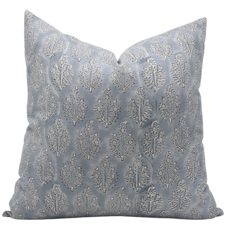 Linen Bohemian Block print pillow Cover - Neelgagan - Pillow Covers - 14" x 36"