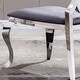 preview thumbnail 5 of 6, Gray Leather Dining Chairs Accent Chairs with Oval Backrest Set of 2