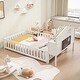 preview thumbnail 4 of 21, Full-size Floor Beds with Bookcases and Blackboards, Versatile with Guard rails, Solid Wood Floor Beds with Storage Headboards