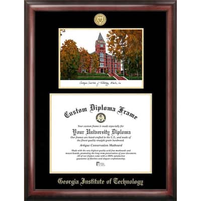 Georgia Institute of Technology 17w x 14h Gold Embossed Diploma Frame with Campus Images Lithograph
